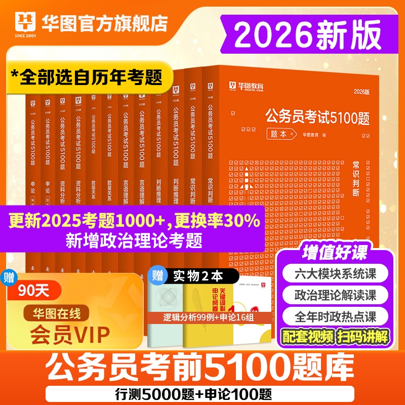 2026版公务员考试5100题系列【行测+申论】12本套