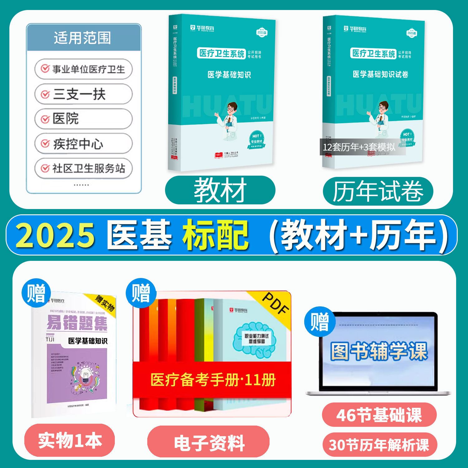 2025版医学基础知识【教材+历年+易错题集】3本